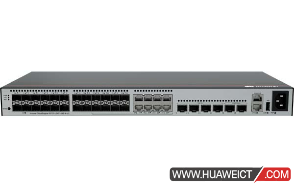 1000Base-T Combo,4个万兆SFP+,2个12GE堆叠口,内置交流供电,前维护)