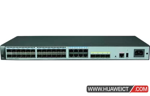 华为S5720S-28X-LI-24S-AC交换机 S5720S-28X-LI-24S-AC（24个千兆SFP，8个复用的 10/100/1000Base-T以太网端口Combo，4个万兆SFP+，交流供电，电源端口前置，前面板单面维护）