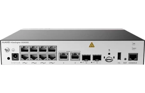 华为USG6311E-AC防火墙 USG6311E交流主机(10*GE RJ45+2*GE SFP,1*电源适配器,含SSL VPN 100用户)